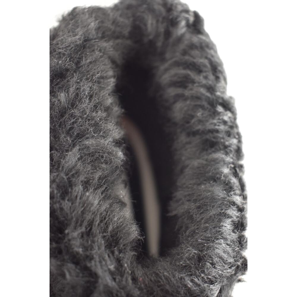 Chanel 24K Black Sheep Shearling Fur Rubber CC Low Top Short Ankle Rain Boots 42 - Picture 11 of 16